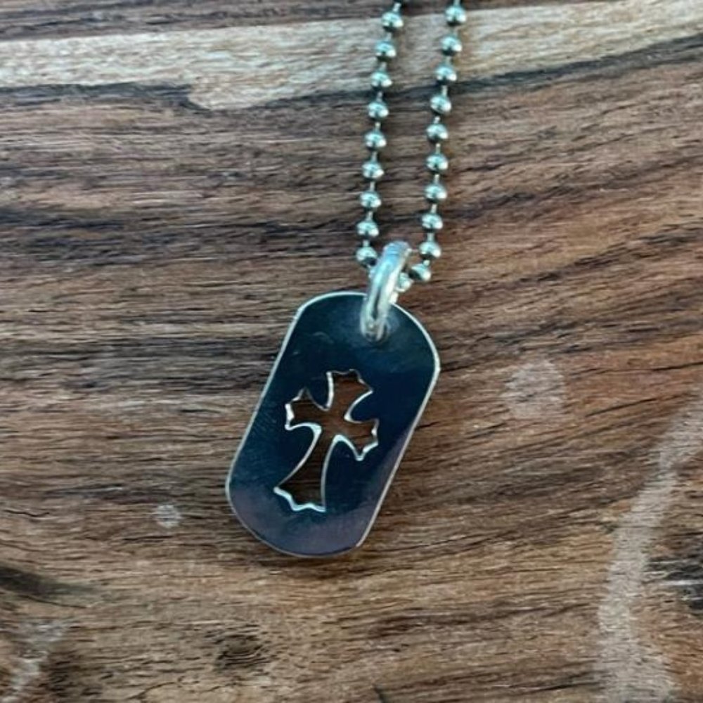 Chrome Hearts- Dog Tag Cross Necklace.